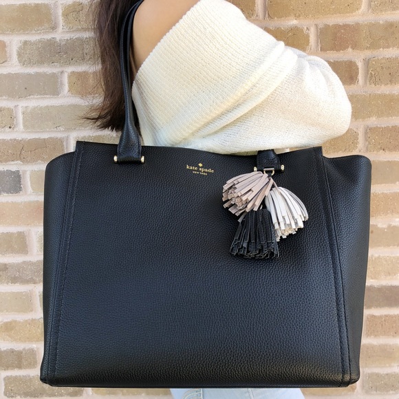 Kate spade Palmer malika large tote black tassel - Picture 2 of 8